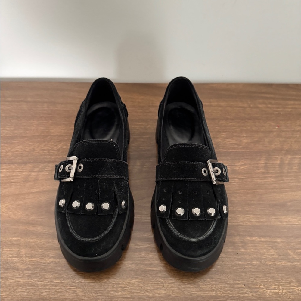 Geox Studded Wingtip Suede Loafer